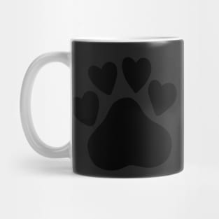 Cat's hand drawn paws in black and white Mug